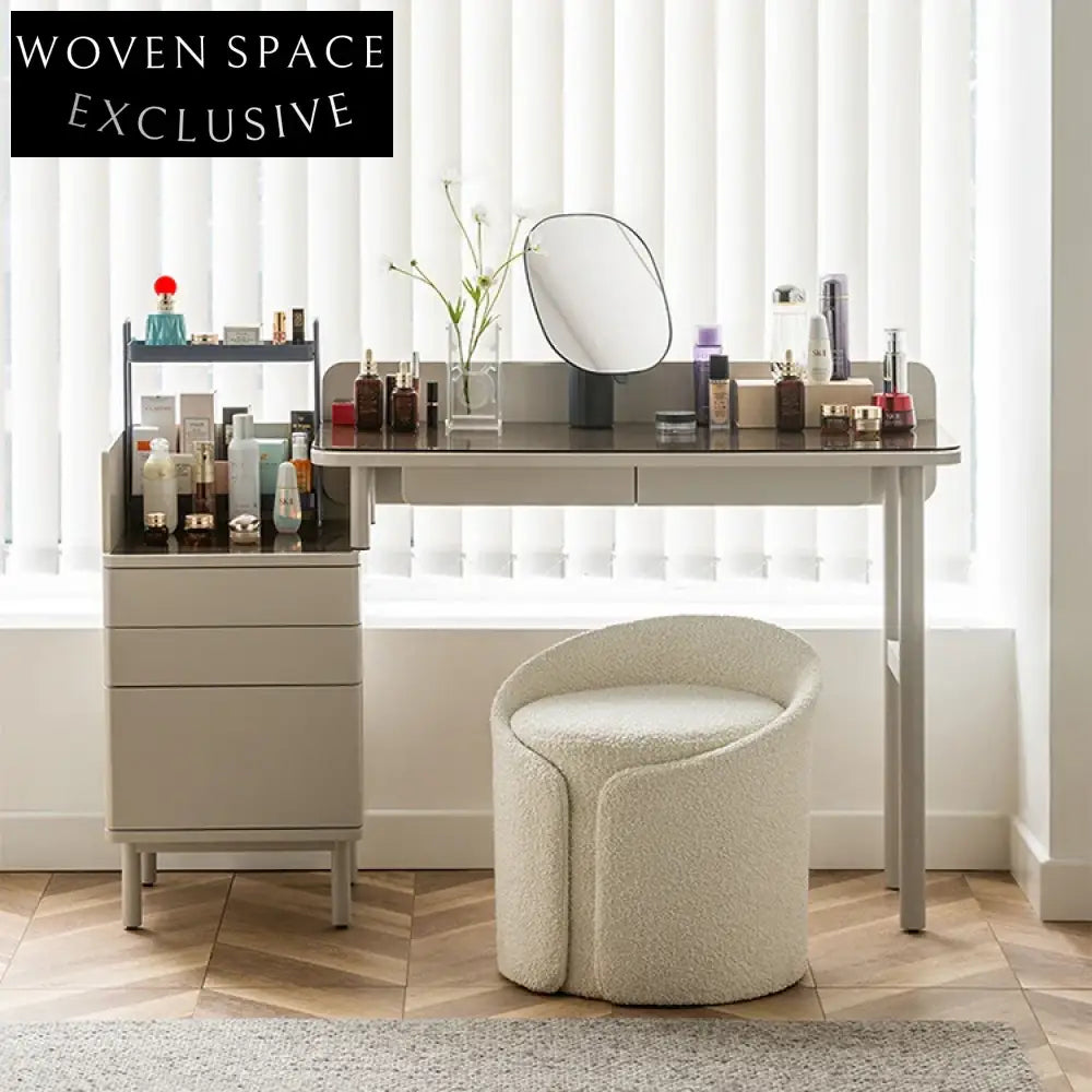 Comfortable Upholstered Round Ottoman Stool with Cozy Low Backrest for Lounging