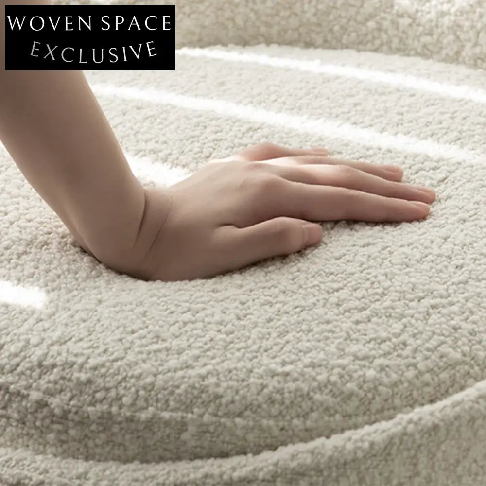 Comfortable Upholstered Round Ottoman Stool with Cozy Low Backrest for Lounging