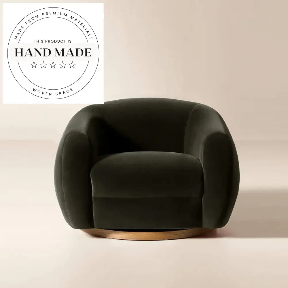 Comfortable White Fabric Swivel Accent Living Room Chair