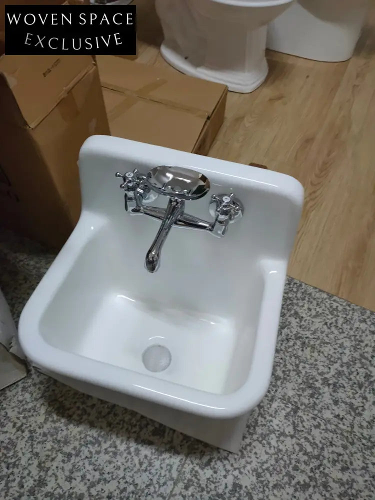 Como Dietao Retro Iron High-Back Sink Silver Set