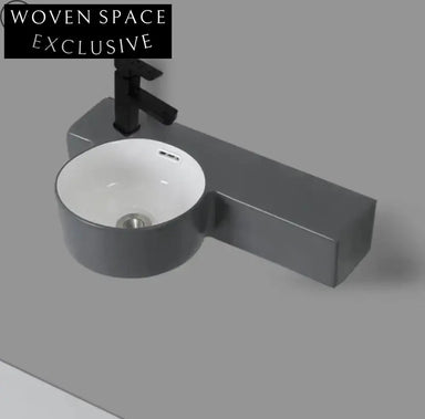 Compact Oval Wall Hung Ceramic Hand Wash Basin for Small Bathrooms