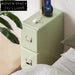 Contemporary 2-Drawer Wood Cabinet, Narrow Sofa Side Design, Green Side Table