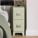 Contemporary 2-Drawer Wood Cabinet, Narrow Sofa Side Design, Green Side Table