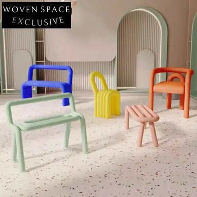 Contemporary 2-Seater Blue Fabric Sofa with Metal Frame Back Support