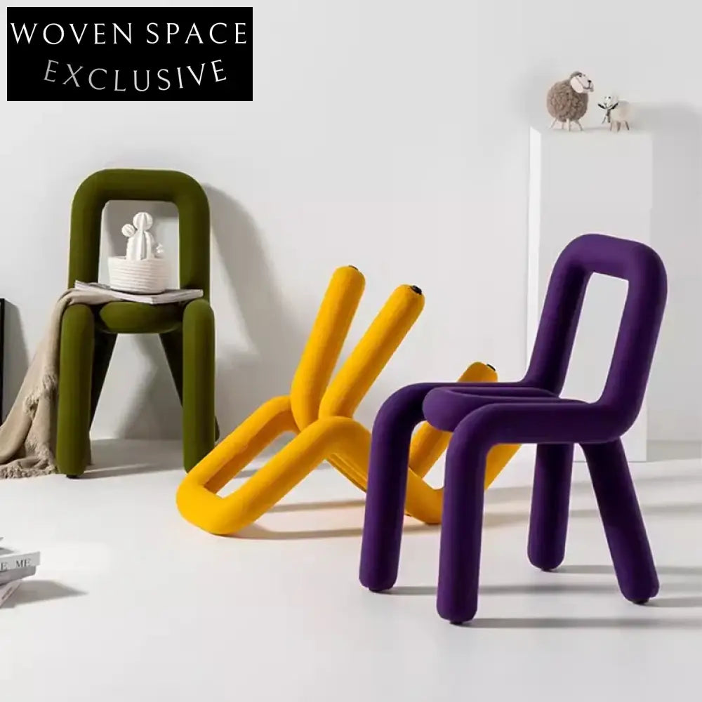 Contemporary 2-Seater Blue Fabric Sofa with Metal Frame Back Support