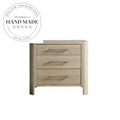 Contemporary 3-Drawer Solid Wood Oak Finish Bedside Table Nightstand