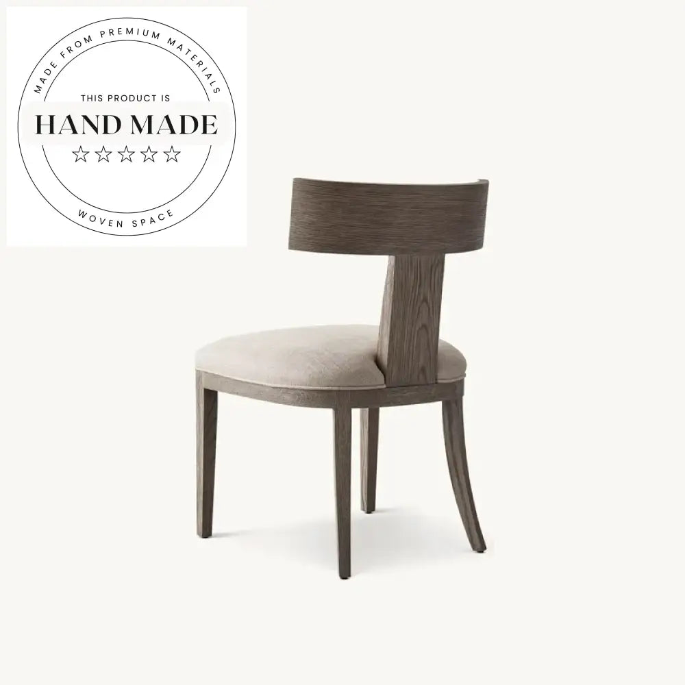 Contemporary Antique Style Fabric and Solid Wood Dining Chair