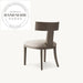 Contemporary Antique Style Fabric and Solid Wood Dining Chair