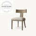 Contemporary Antique Style Fabric and Solid Wood Dining Chair