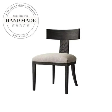 Contemporary Antique Style Fabric and Solid Wood Dining Chair