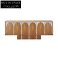 Contemporary Arch Door Solid Wood Multi-Door Living Room Cabinet
