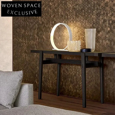 Contemporary Black Oak Wood Vintage Rectangle Entryway Console Table