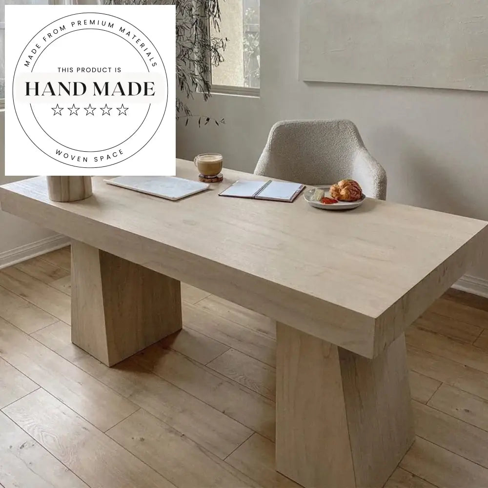 Contemporary Bleached Oak Solid Wood Writing Computer Office Desk