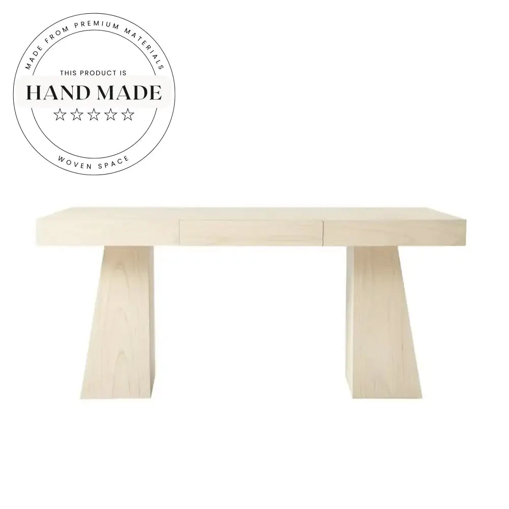 Contemporary Bleached Oak Solid Wood Writing Computer Office Desk