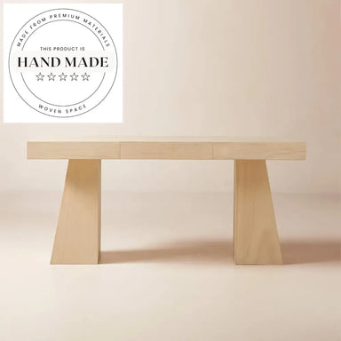 Contemporary Bleached Oak Solid Wood Writing Computer Office Desk