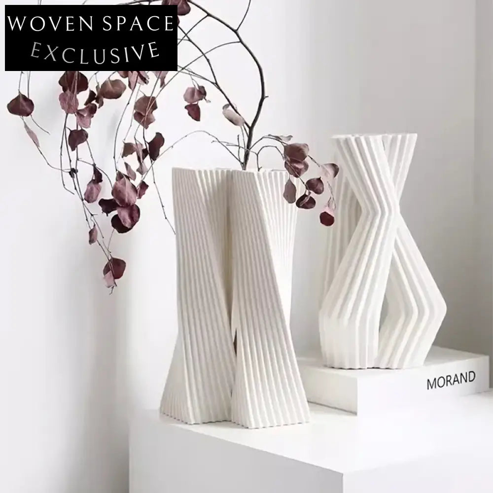 Contemporary Ceramic Line Art Home Decor Office Ornament Flower Vase
