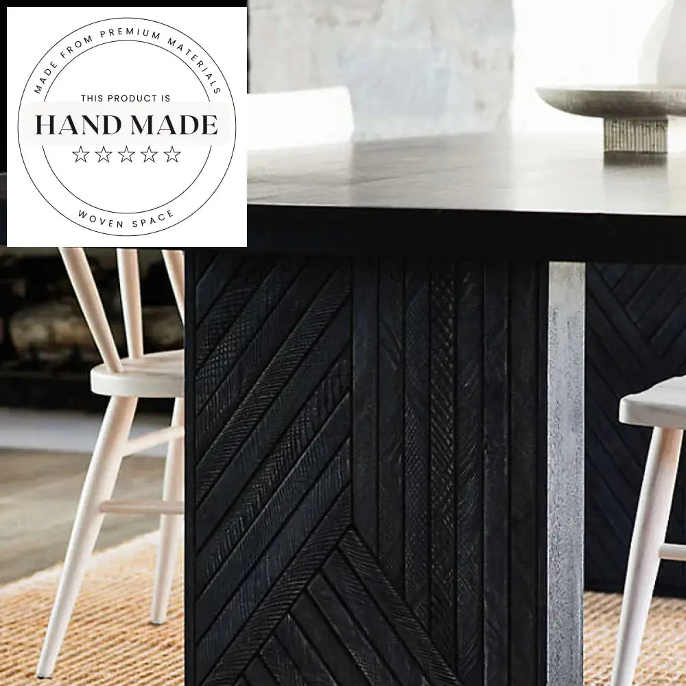 Contemporary Charcoal Solid Wood 8-10 Seater Convertible Dining Table