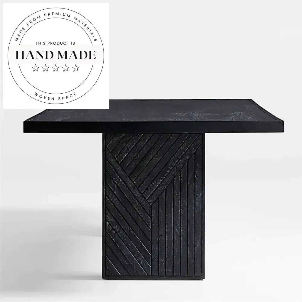 Contemporary Charcoal Solid Wood 8-10 Seater Convertible Dining Table