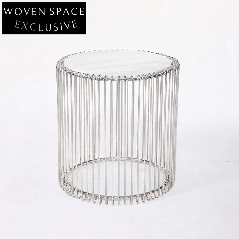 Contemporary Circular Marble Top Coffee Table with Durable Metal Frame