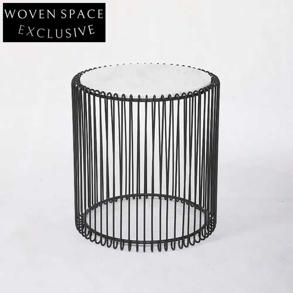 Contemporary Circular Marble Top Coffee Table with Durable Metal Frame