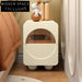Contemporary Cream White Wooden Nightstand, Durable Multifunctional Storage Side Table
