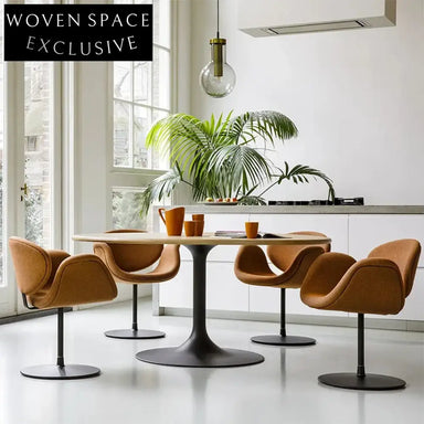 Contemporary Creative Swivel Fabric Accent Desk Armchair for Dining Room Chair