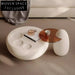 Contemporary Elegant Round Coffee Table for Living Room, Glass Fiber Plastic