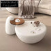 Contemporary Elegant Round Coffee Table for Living Room, Glass Fiber Plastic