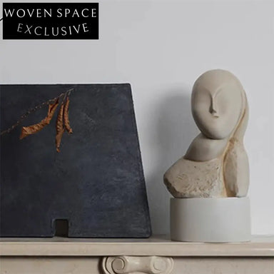 Contemporary Fiberglass Abstract Face Sculpture for Modern Home Tabletop Art Decor