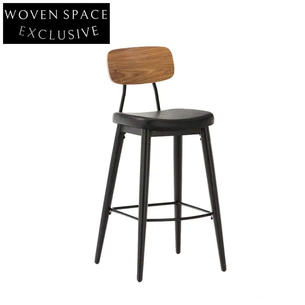 Contemporary Industrial Metal Bar Stool with Plush Velvet Seating
