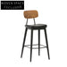 Contemporary Industrial Metal Bar Stool with Plush Velvet Seating