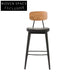 Contemporary Industrial Metal Bar Stool with Plush Velvet Seating