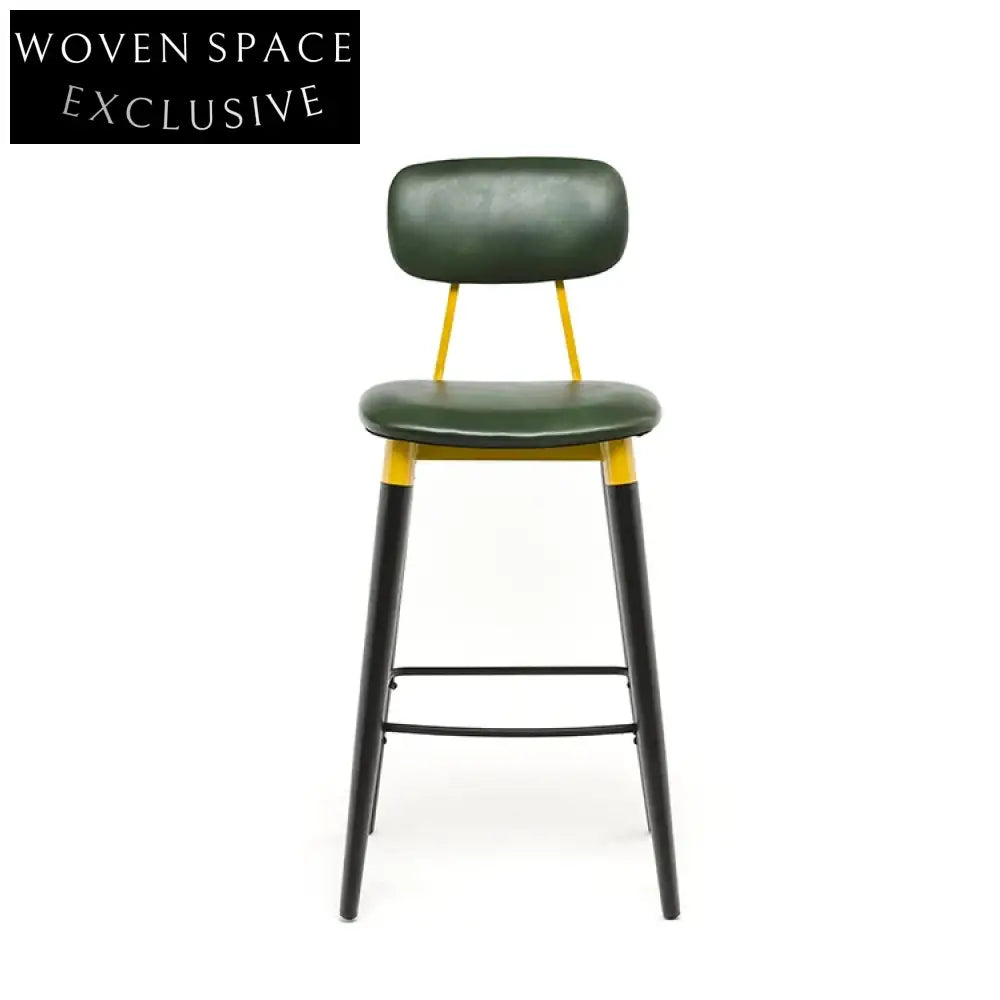 Contemporary Industrial Metal Bar Stool with Plush Velvet Seating