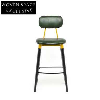 Contemporary Industrial Metal Bar Stool with Plush Velvet Seating