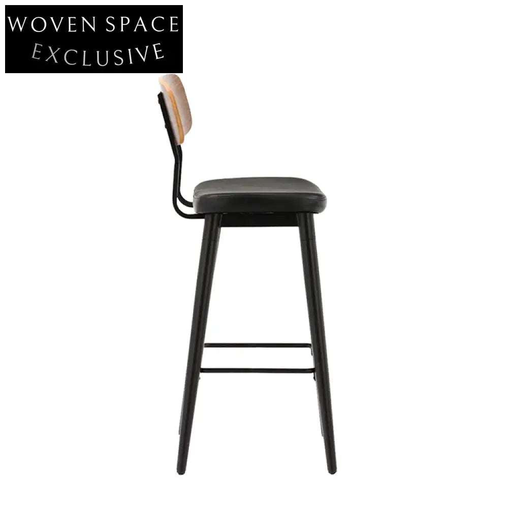 Contemporary Industrial Metal Bar Stool with Plush Velvet Seating