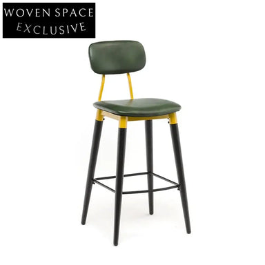 Contemporary Industrial Metal Bar Stool with Plush Velvet Seating