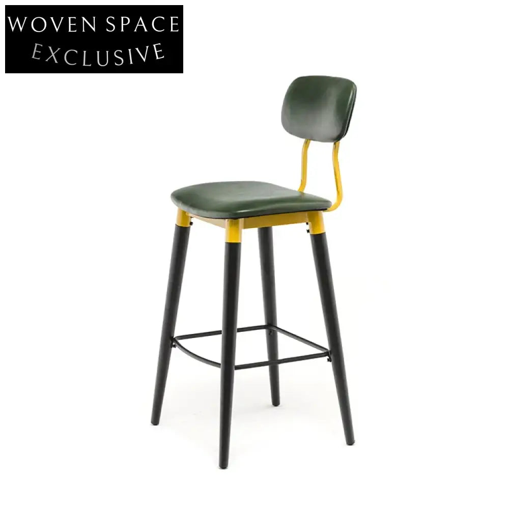 Contemporary Industrial Metal Bar Stool with Plush Velvet Seating