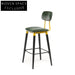 Contemporary Industrial Metal Bar Stool with Plush Velvet Seating