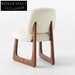 Contemporary Japandi Solid Wood Boucle High Back Dining Chair for Modern Homes