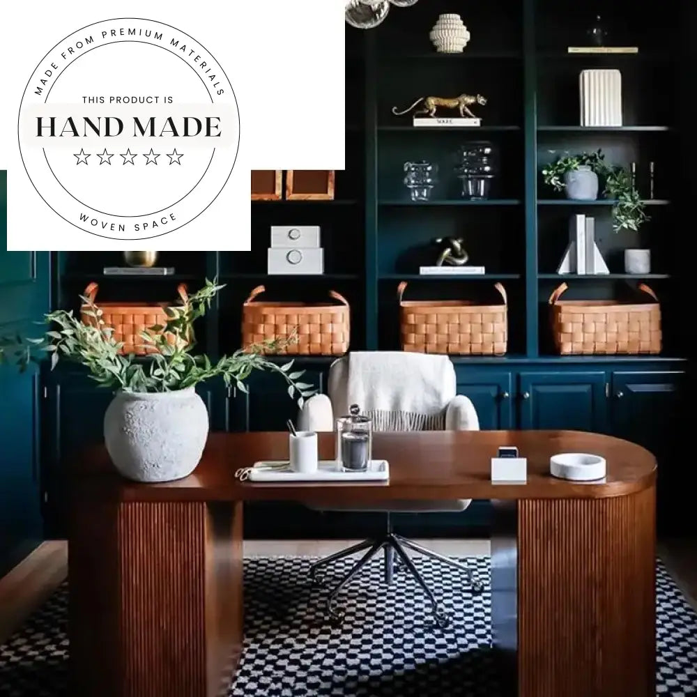 Contemporary Light Oak Oval Solid Wood Executive Office Desk