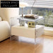 Contemporary Luxury Acrylic Wood Bedside Table with Transparent Drawer Bedroom