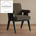 Contemporary Luxury Fabric Armrest Solid Wood Ergonomic Dining Chair