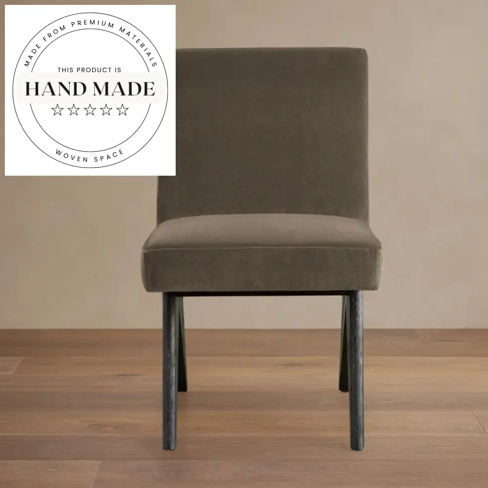 Contemporary Luxury Fabric Armrest Solid Wood Ergonomic Dining Chair