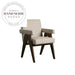 Contemporary Luxury Fabric Armrest Solid Wood Ergonomic Dining Chair