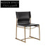 Contemporary Metal Frame Saddle Leather Upholstered Dining Chair for Home