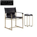 Contemporary Metal Frame Saddle Leather Upholstered Dining Chair for Home