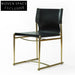Contemporary Metal Frame Saddle Leather Upholstered Dining Chair for Home
