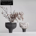 Contemporary Mushroom Shape Ink Art Black Ceramic Desk Vase for Living Room