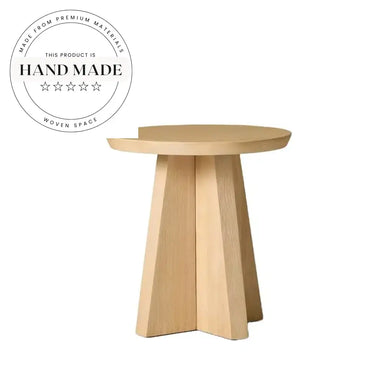 Contemporary Natural Oak Wood Accent Corner Side End Table