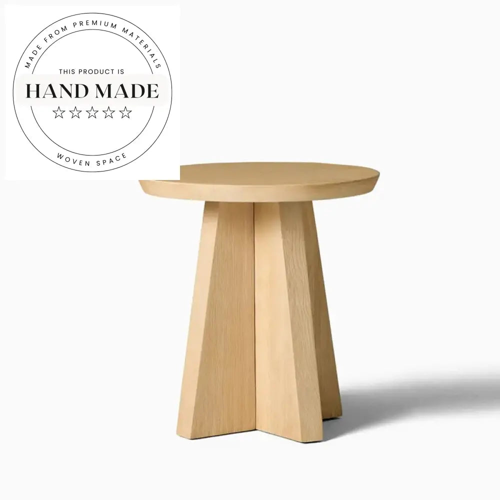 Contemporary Natural Oak Wood Accent Corner Side End Table